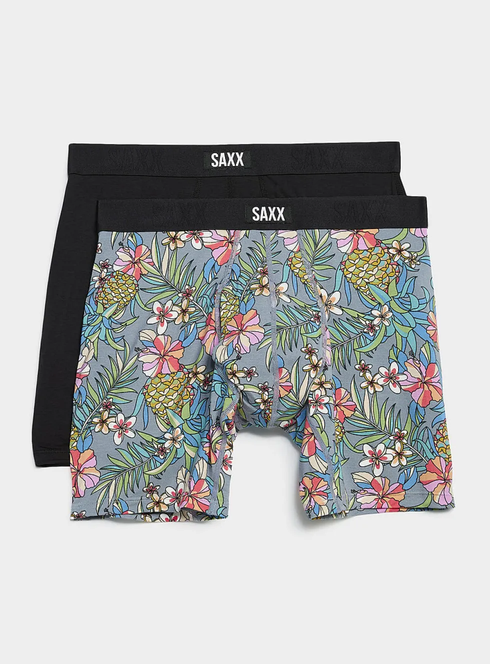 6" black/exotic boxer briefs
