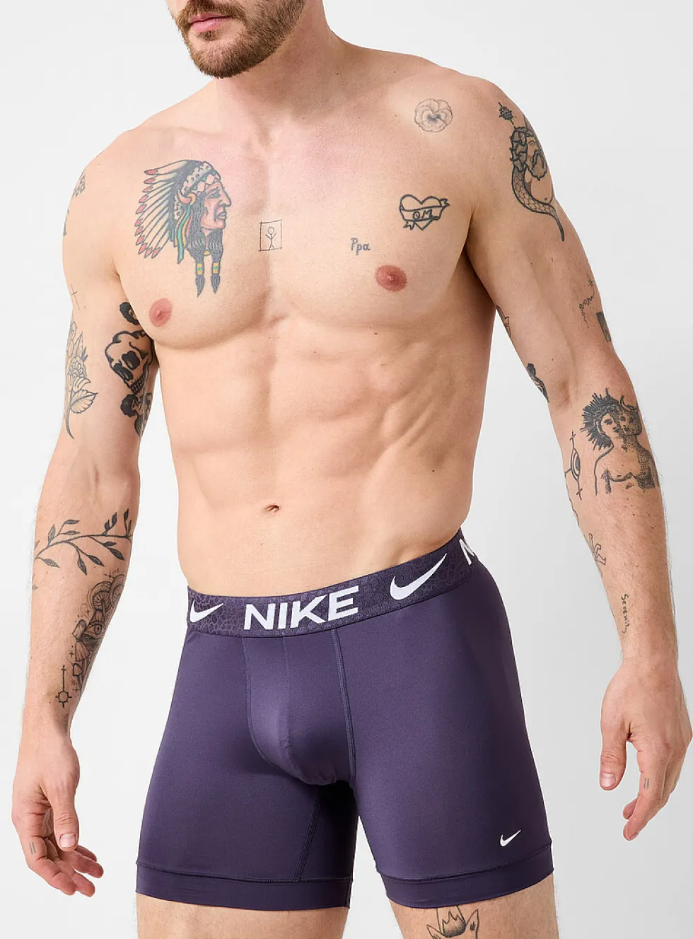 6" black/mauve/red boxer briefs