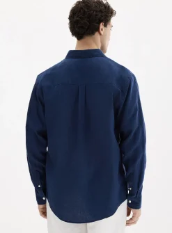 100% European linen long-sleeve shirt