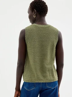 100% reprocessed cotton textured sweater vest