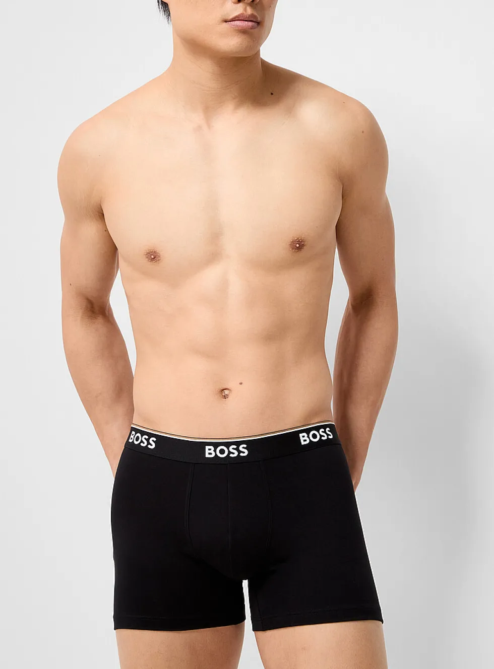 5" white-logo solid boxer briefs