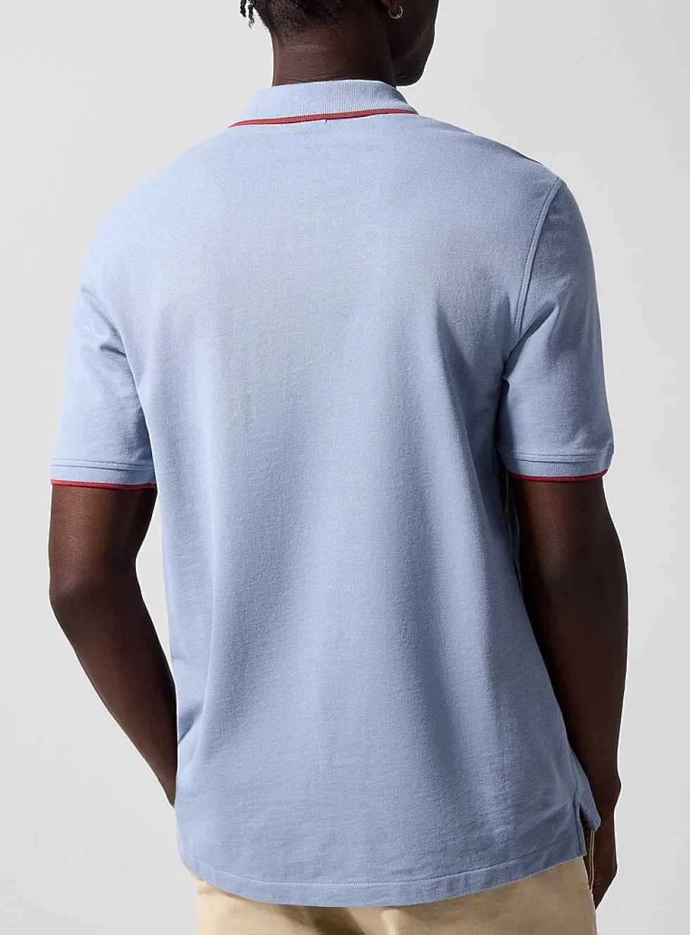 Accent edging piqué polo shirt