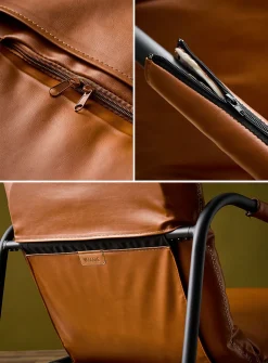 Accent stitching faux-leather lounge chair