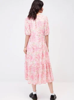 Airy flowers tiered maxi dress