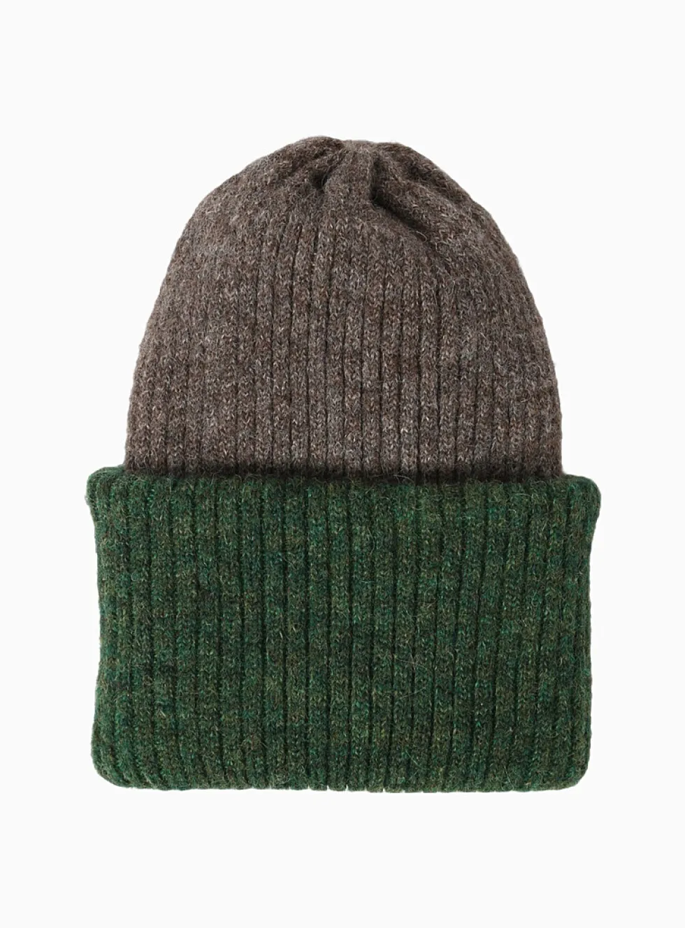 Alpaca wool reversible ribbed tuque
