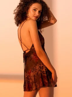 Animal print mesh minidress