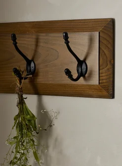 Antique 3-hook wall coat rack