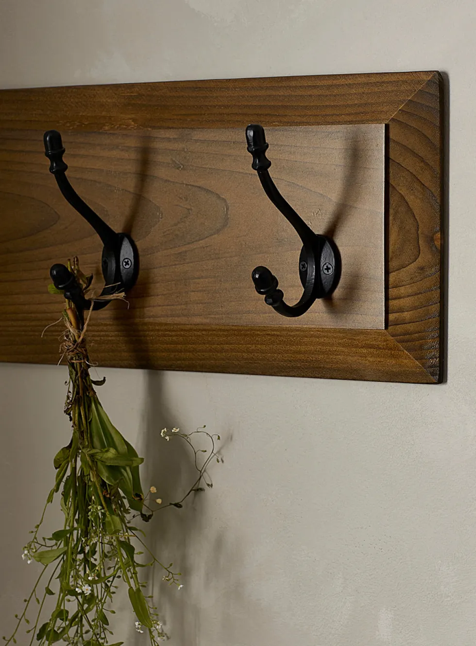 Antique 3-hook wall coat rack
