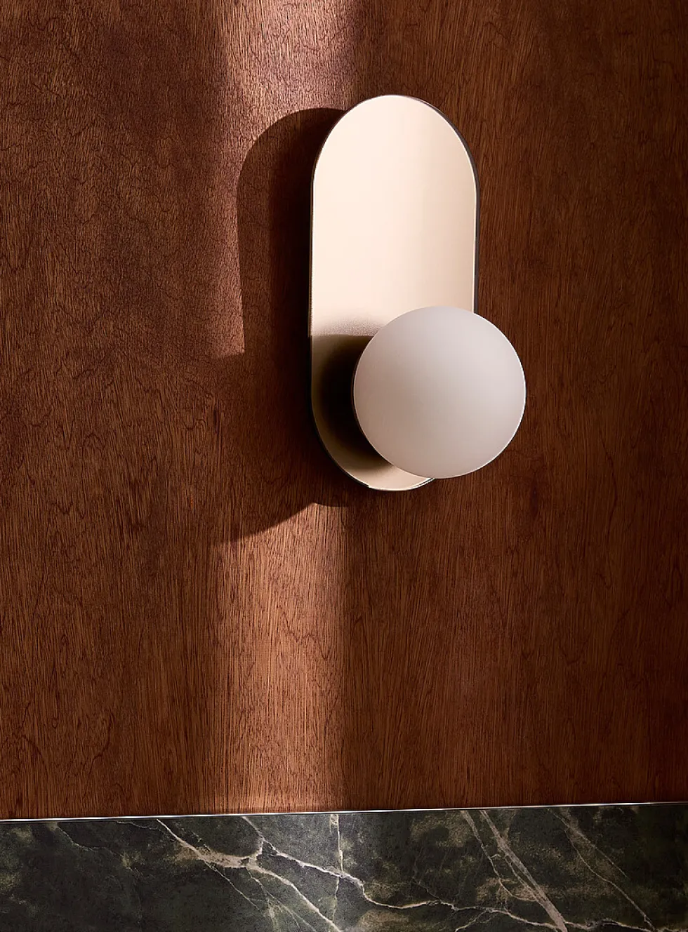 Arch frosted chrome wall sconce