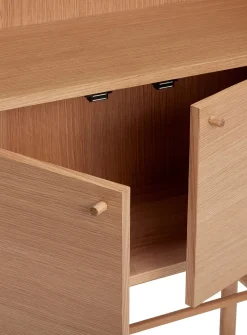 Archive natural wood shelf unit