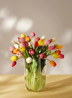 Artificial white tulip bouquet