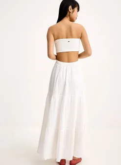Back cutout tiered dress