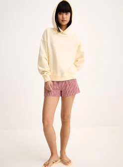 Back-print loose hooded sweatshirt