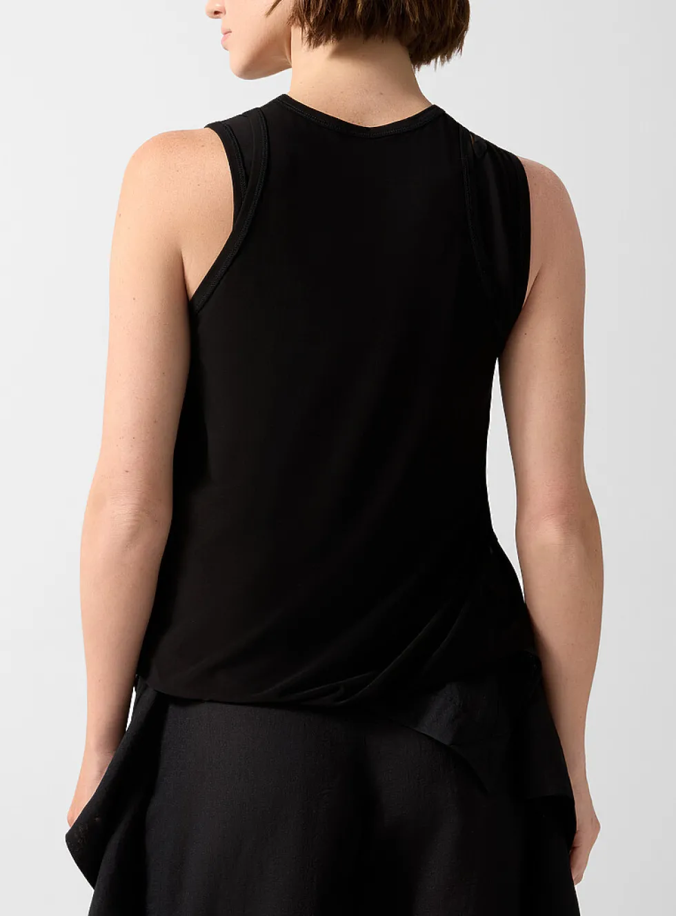 Balloon-hem layered-effect cami