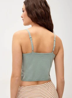 Bead-and-charm-embellished strap cami
