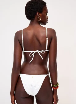 Beads and broderie anglaise small bikini bottom