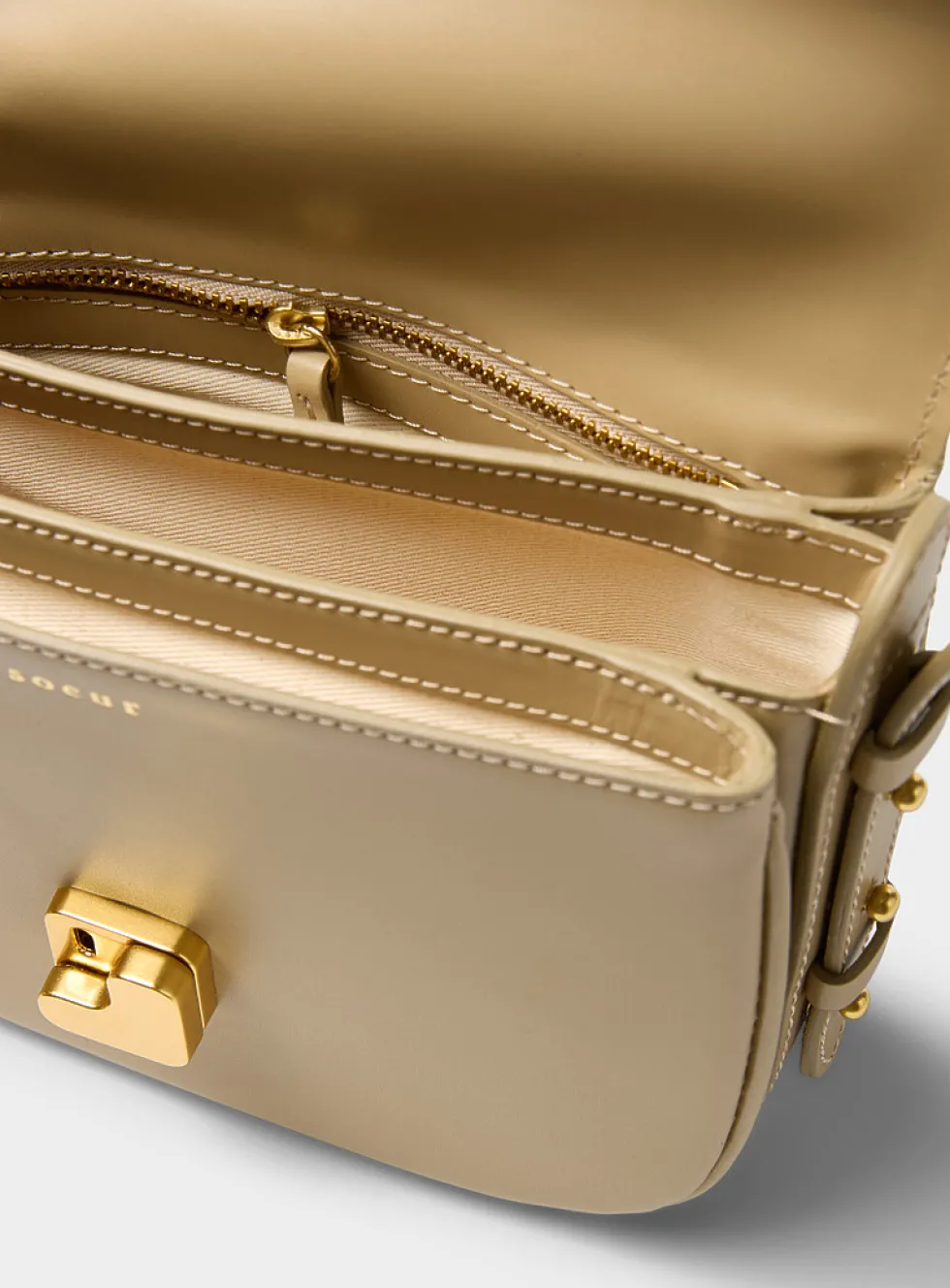 Bellissima small sand leather bag