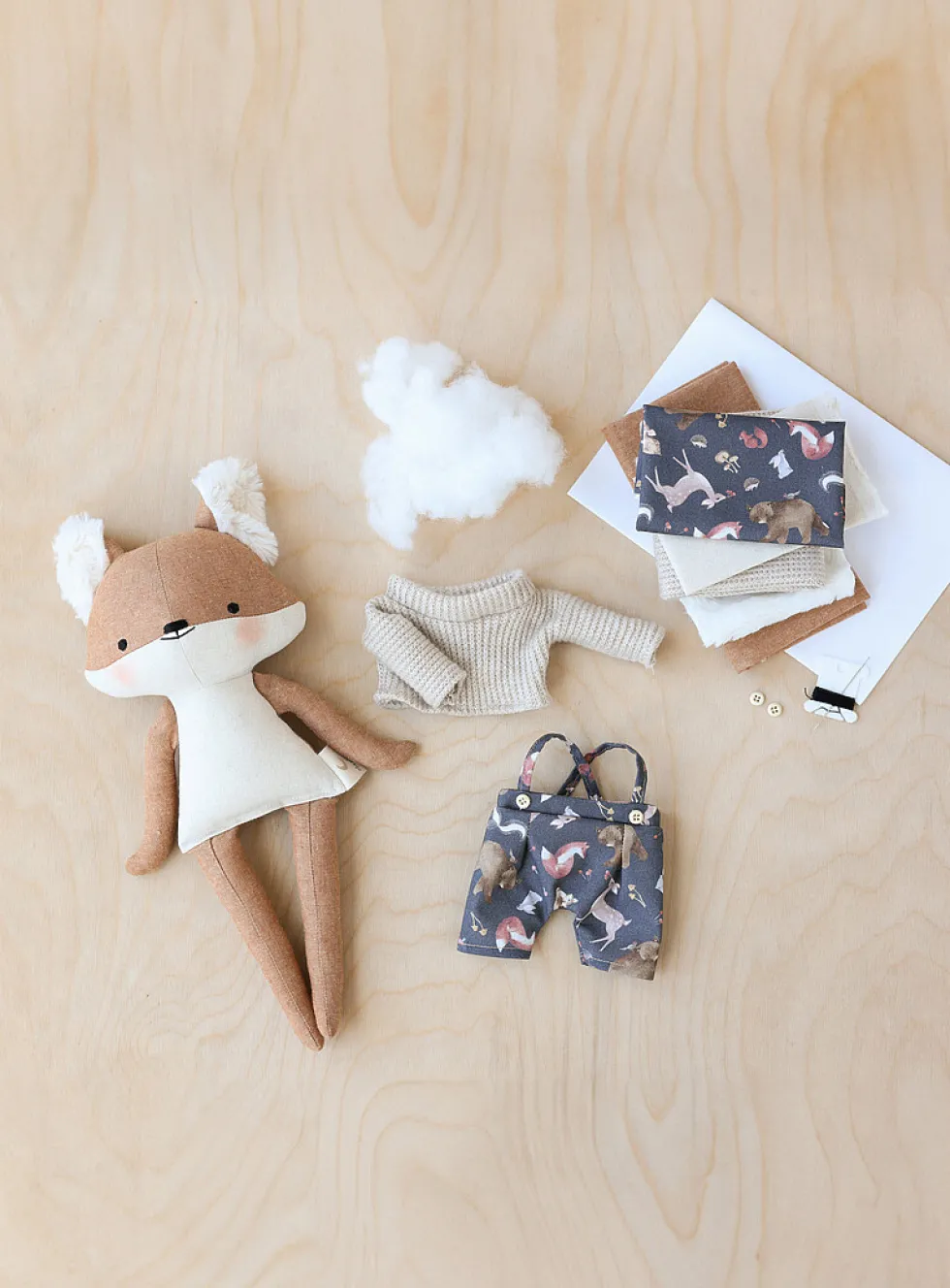 Bernard the fox plush sewing set