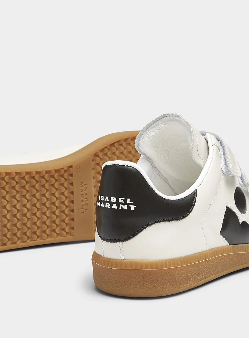 Beth black and greige leather sneakers