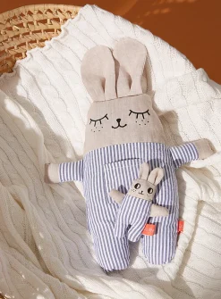 Billie and Mini Billie in striped pyjamas plushes