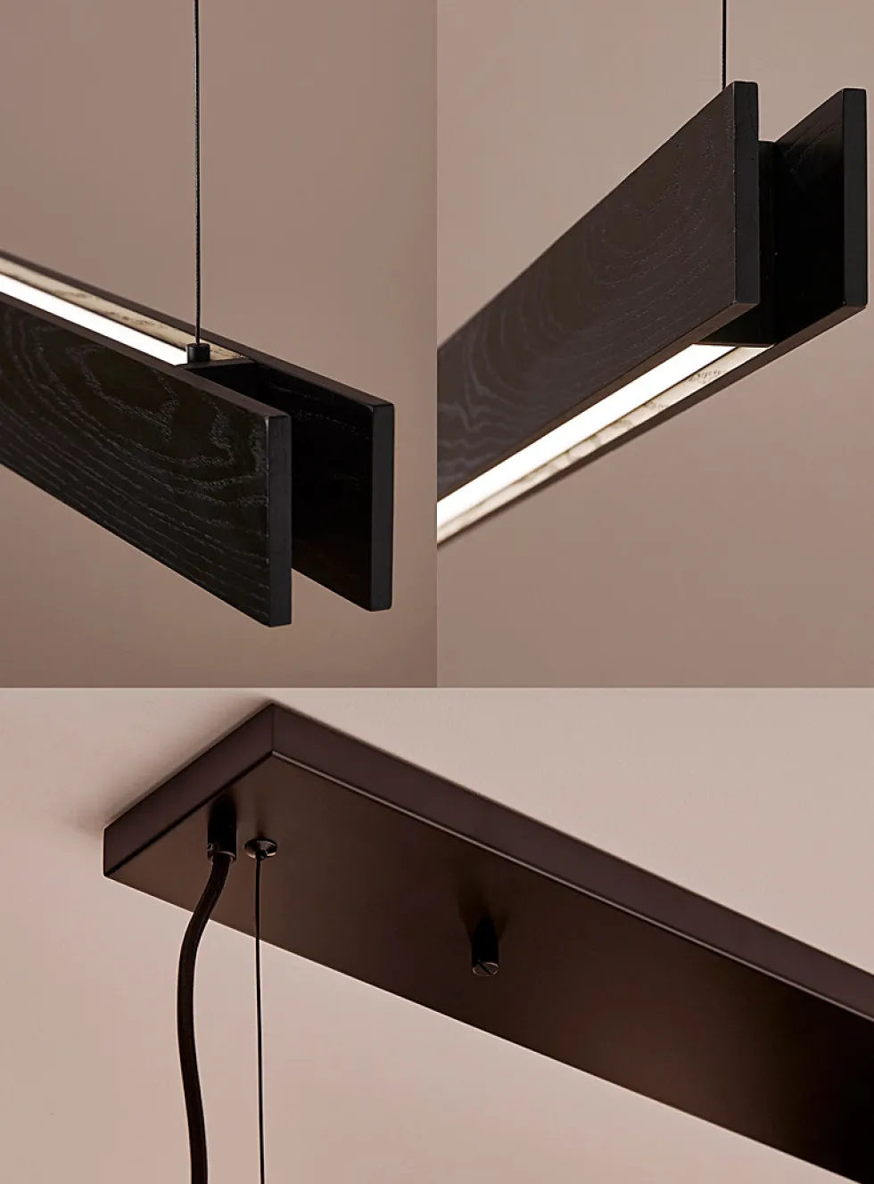 Black structured hanging lamp