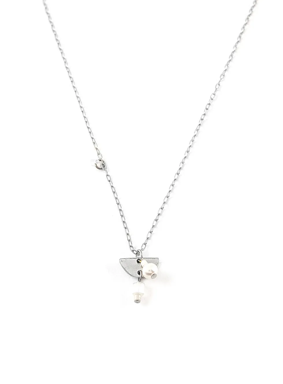 Blenio pewter and pearls necklace