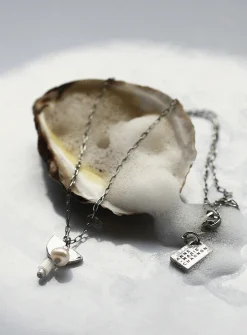 Blenio pewter and pearls necklace