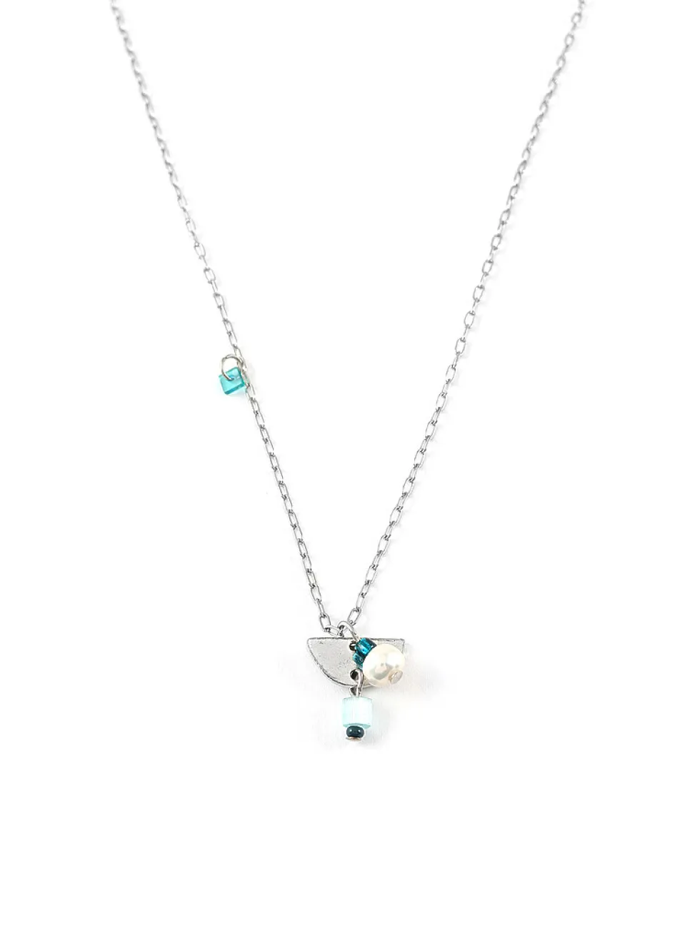 Blenio pewter and pearls necklace