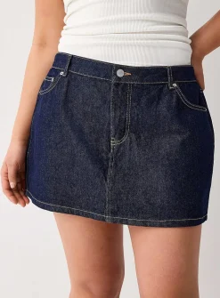 Blue denim skirt