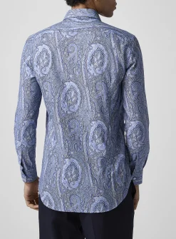 Blue paisley shirt