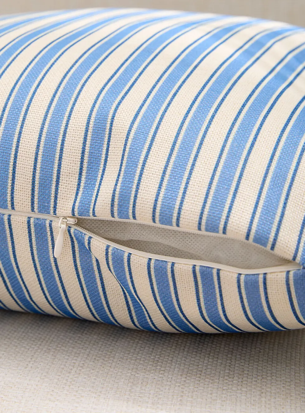 Blue stripes removable-cover outdoor cushion