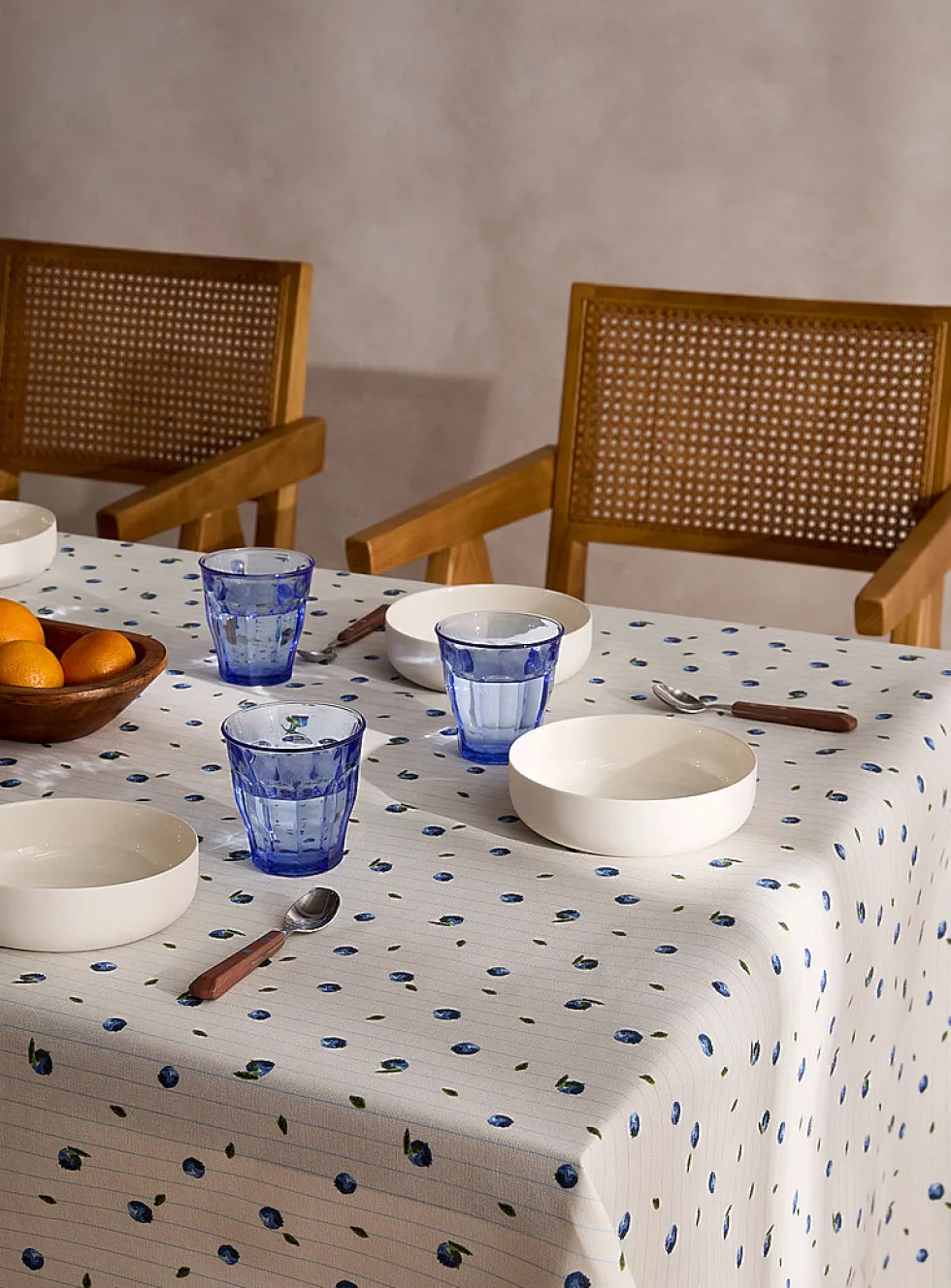 Blueberry season coated tablecloth