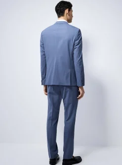Blue-grey stretch suit