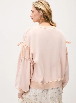Bowed sleeves sweatshirt
