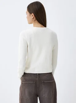 Boxy crew-neck cardigan