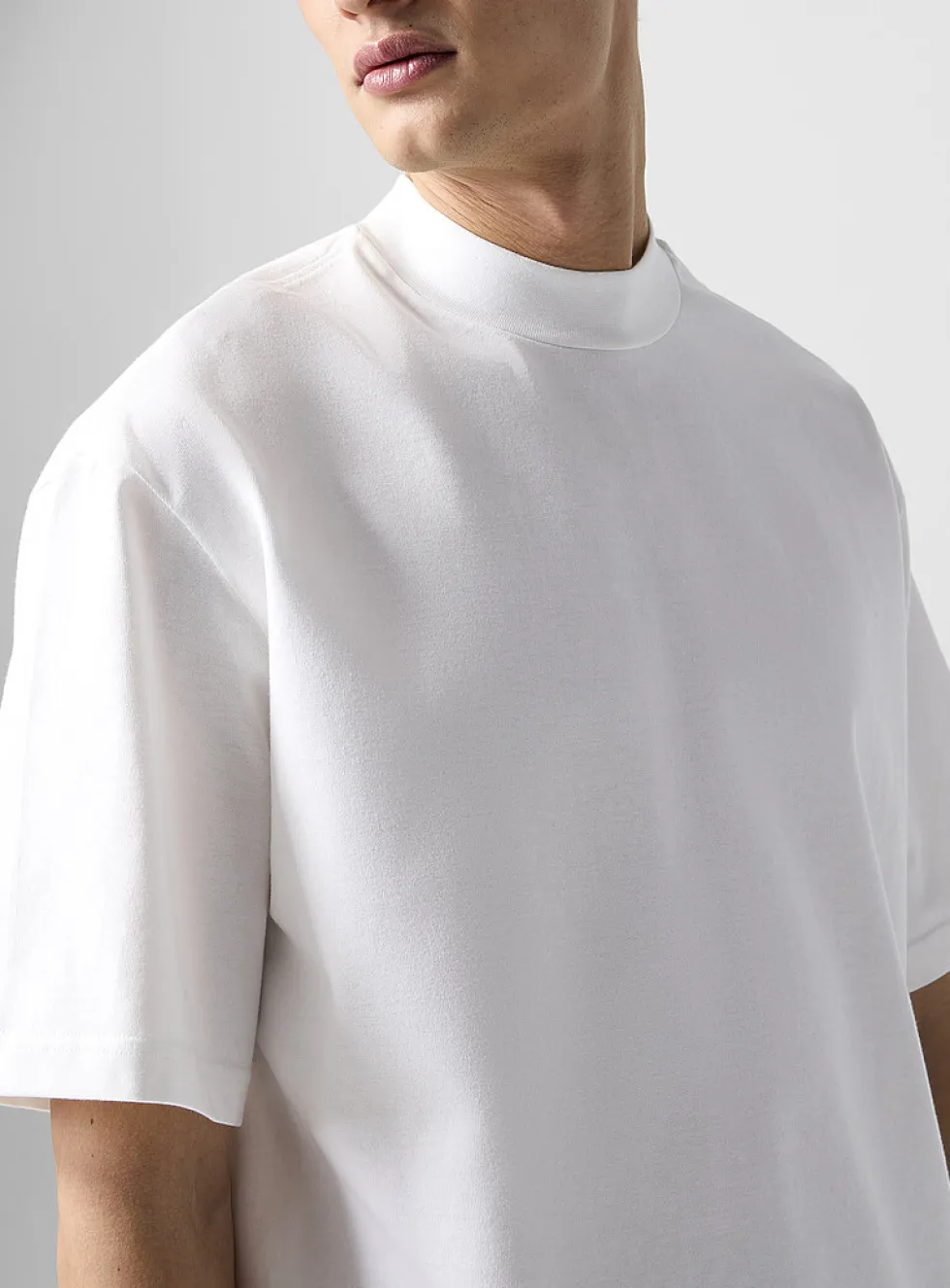 Boxy-fit mock-neck T-shirt