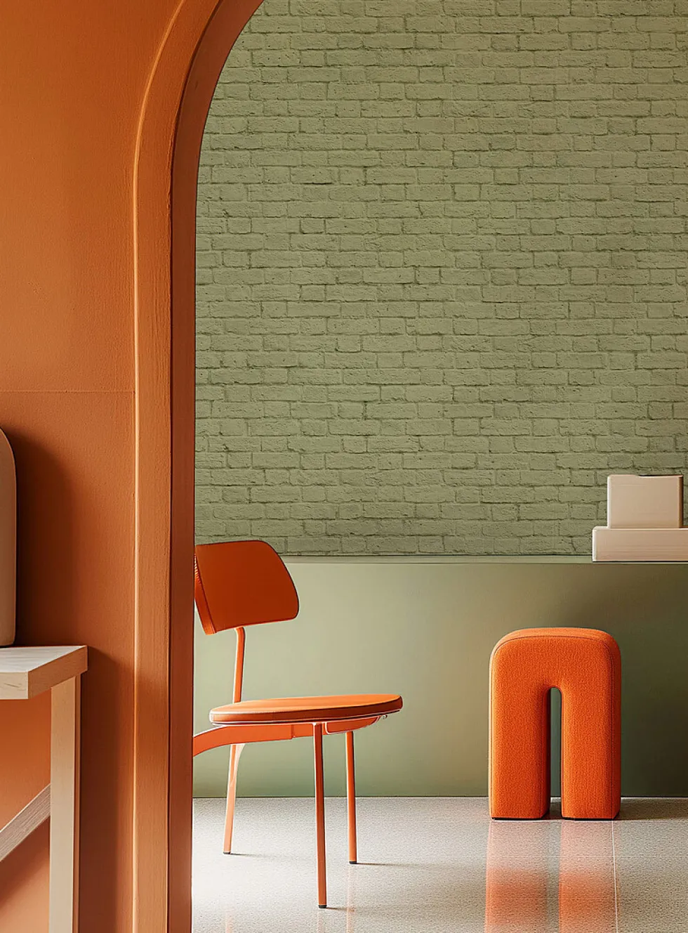 Brick illusion wallpaper strip