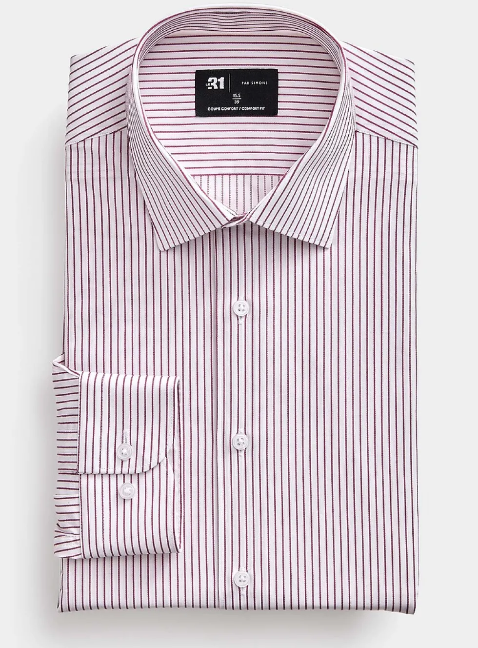 Brick-red striped shirt