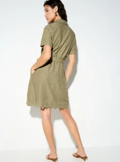 Broderie anglaise belted shirtdress