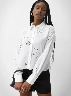 Broderie anglaise boxy-fit shirt