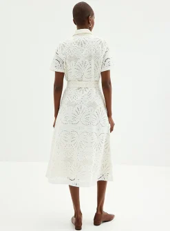 Broderie anglaise midi shirtdress