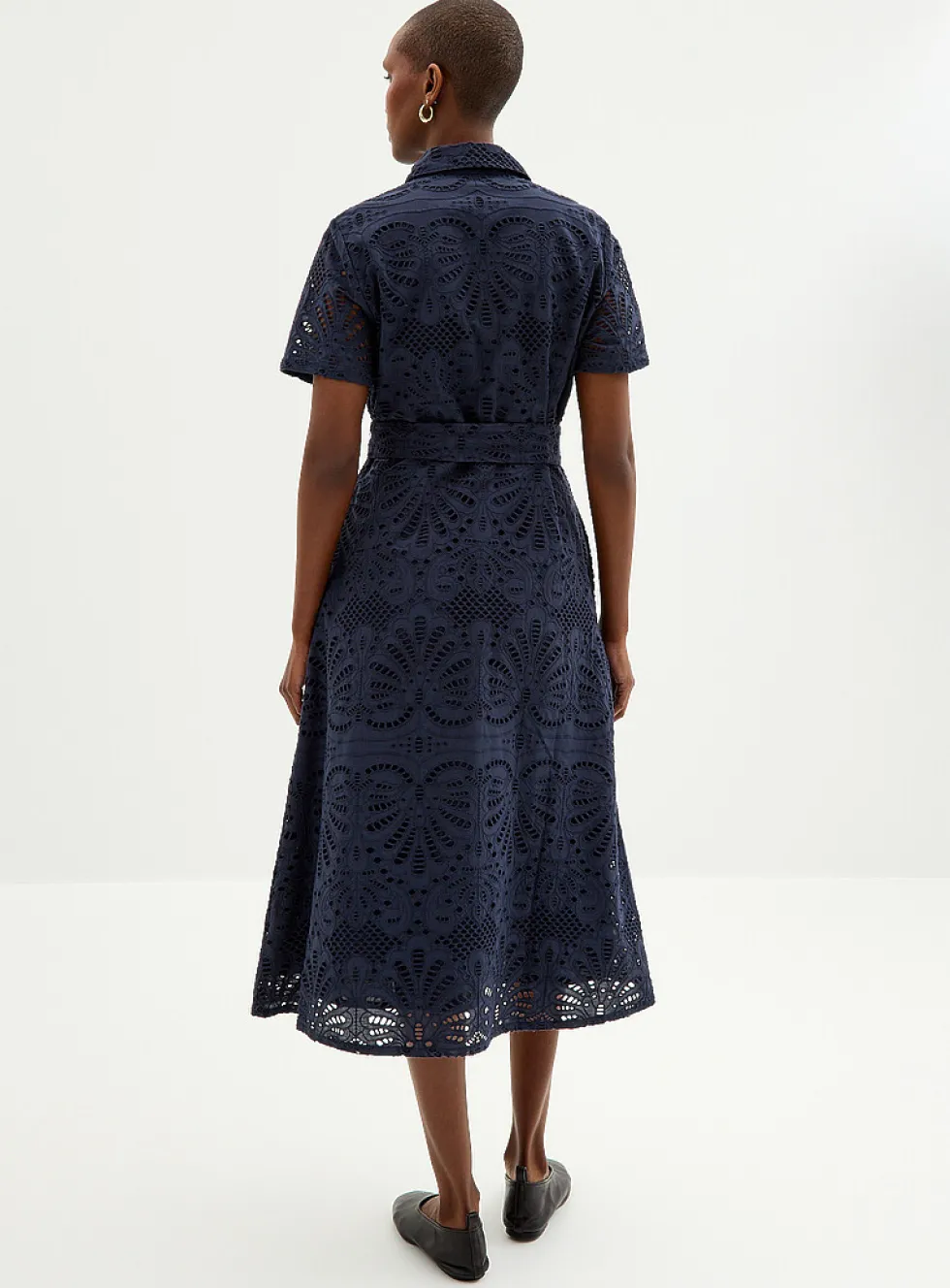 Broderie anglaise midi shirtdress