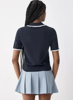 Broderie anglaise Peter Pan collar sweater