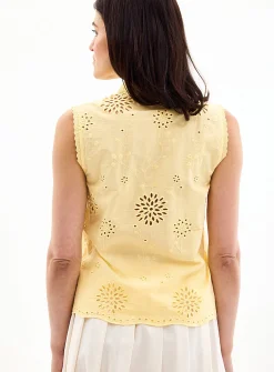 Broderie anglaise sleeveless shirt