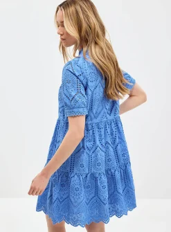 Broderie anglaise tiered minidress