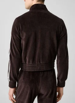 Brown velvet track jacket