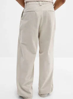 Brushed twill pleated chinos
