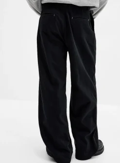 Brushed twill pleated chinos