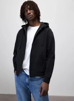 Brushed-interior zip-up hoodie