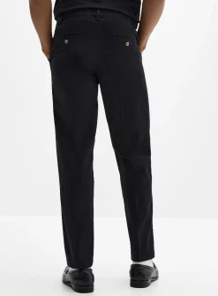 Buttoned elastic-waist chinos